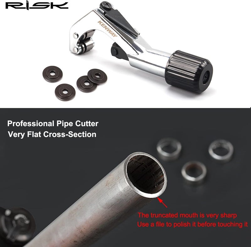 SONZUIA Road Mountain Bike Fork Steerer Seat Post Handlebar Tube Cutter Tool, Bicycle Metal Pipe Cutter Tool with 5pcs Cutter Wheels for Size 1/4"-1-5/8" (6mm-42mm) - Image 2